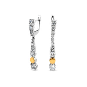 Kolczyki srebrne pokryte złotem pr. 375