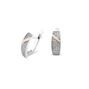 Kolczyki srebrne pokryte złotem pr. 375