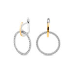 Kolczyki srebrne pokryte złotem pr. 375