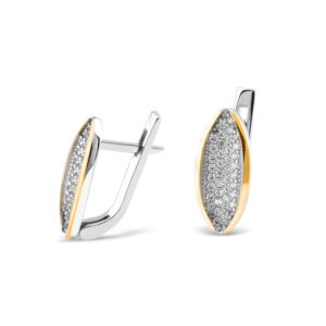 Kolczyki srebrne pokryte złotem pr. 375