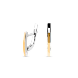 Kolczyki srebrne pokryte złotem pr. 375