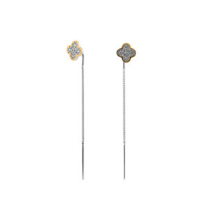 Kolczyki srebrne pokryte złotem pr. 375