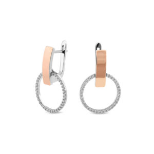 Kolczyki srebrne pokryte złotem pr. 375