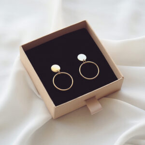 Kolczyki srebrne pozłacane wiszące kółka Sztyft