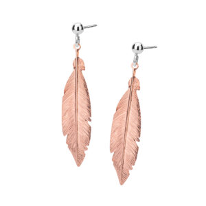 Kolczyki srebrne wielokolorowe pióra – sztyft