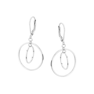 Kolczyki srebrne wiszące kółka – Lever back