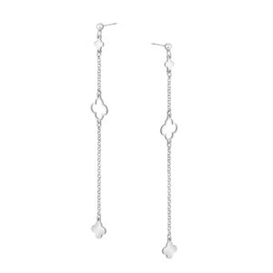 Kolczyki srebrne wiszące motyw roślinny – sztyft