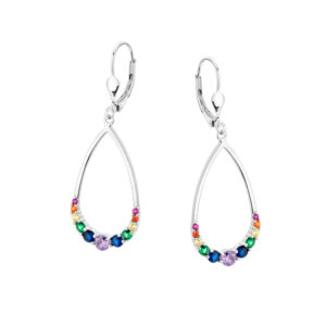 Kolczyki srebrne wiszące z cyrkoniami – Lever back