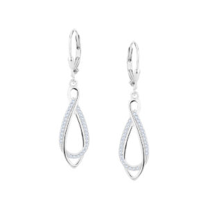 Kolczyki srebrne wiszące z cyrkoniami – lever back