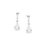 Kolczyki srebrne wiszące z cyrkoniami