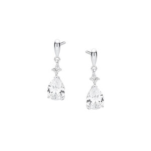 Kolczyki srebrne wiszące z cyrkoniami