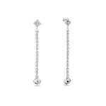 Kolczyki srebrne wiszące z kryształami