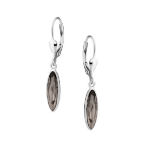 Kolczyki srebrne z cyrkonią na zapięciu lever back