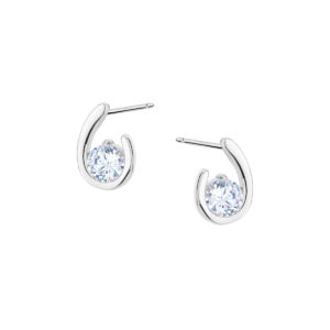 Kolczyki srebrne z cyrkonią – sztyft