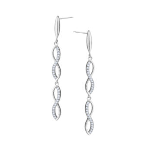 Kolczyki srebrne z cyrkoniami na sztyfcie