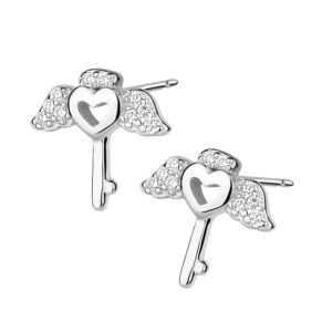 Kolczyki srebrne z cyrkoniami- sztyft