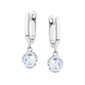 Kolczyki srebrne z cyrkoniami- zapięcie angielskie