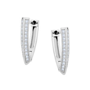 Kolczyki srebrne z cyrkoniami- zapięcie angielskie