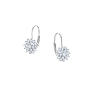 Kolczyki srebrne z cyrkoniami – lever back