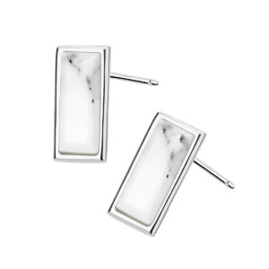 Kolczyki srebrne z howlitami- sztyft