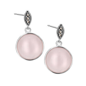 Kolczyki srebrne z kwarcami i markazytami- sztyft