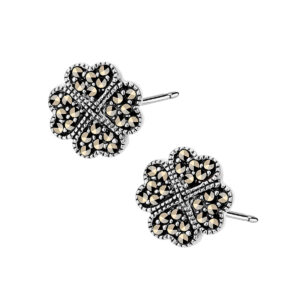 Kolczyki srebrne z makazytami – sztyft