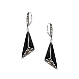 Kolczyki srebrne z markazytami Lever Back