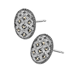 Kolczyki srebrne z markazytami na sztyfcie