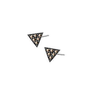 Kolczyki srebrne z markazytami na sztyfcie