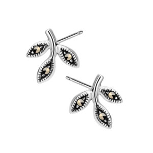 Kolczyki srebrne z markazytami – sztyft