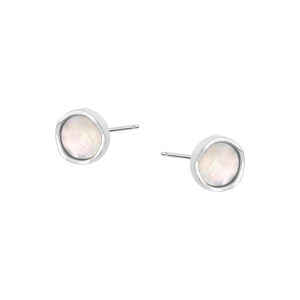 Kolczyki srebrne z masą perłową – sztyft