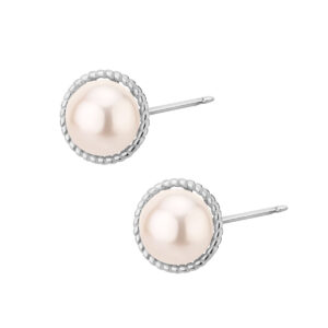 Kolczyki srebrne z perłami Sztyft