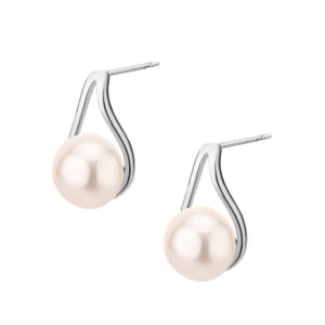 Kolczyki srebrne z perłami na zapięciu typu sztyft