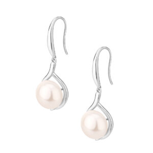 Kolczyki srebrne z perłami – bigiel