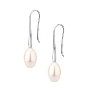 Kolczyki srebrne z perłami – bigiel