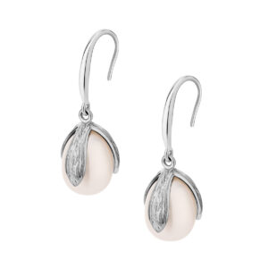 Kolczyki srebrne z perłami – bigiel