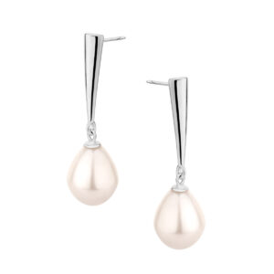 Kolczyki srebrne z perłami – sztyft