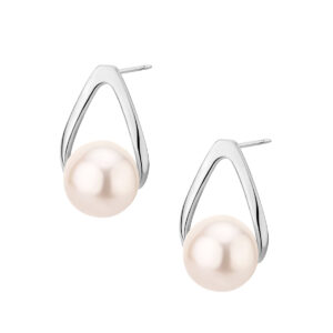 Kolczyki srebrne z perłami – sztyft