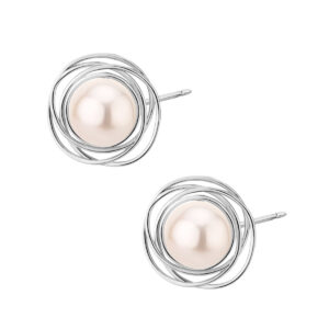Kolczyki srebrne z perłami – sztyft