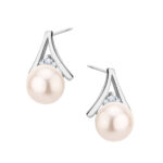 Kolczyki srebrne z perłami – sztyft