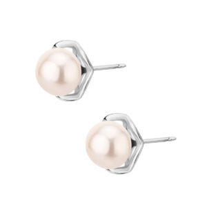 Kolczyki srebrne z perłami – sztyft