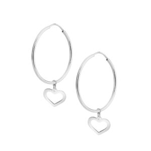 Kolczyki srebrne z sercem- koła