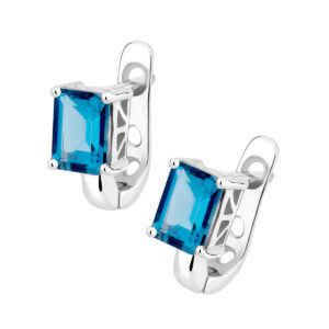 Kolczyki srebrne z topazami London Blue