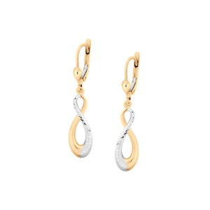 Kolczyki wielokolorowe złoto zapięcie lever back