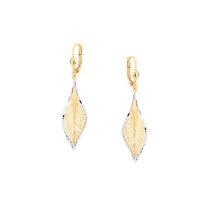 Kolczyki z białego i żółtego złota – lever back