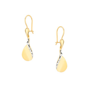 Kolczyki z białym złotem diamentowane łezki-bigiel