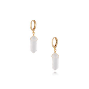 Kolczyki z mosiądzu z kryształami górskimi