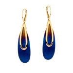 Kolczyki z tytanu i srebra pozłacanego