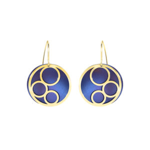 Kolczyki z tytanu i srebra pozłacanego