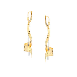 Kolczyki z żółtego i białego złota Lever Back